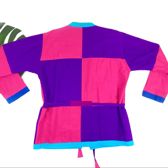 SOLD vintage 80s 90s color block reversible jacket - Picture 5 of 8